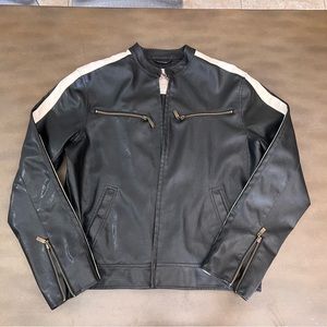 Toxic Hazard Men’s Faux Leather Motorcycle Jacket